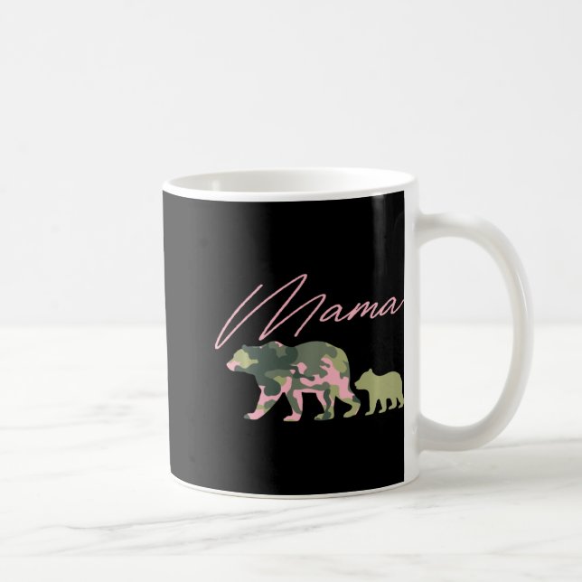 Mug Camo Mama Bear Shirt, Mama Bear And Cub, Mom Of 1, (Droite)