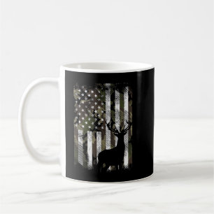Mug Camo US Drapeau Der Elk Buck Camoflage Chasse Chas
