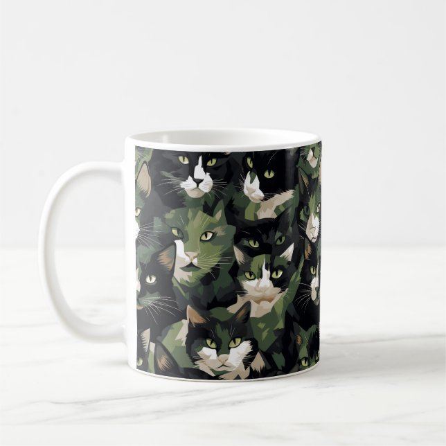 Mug Camouflage de chats verts (Gauche)