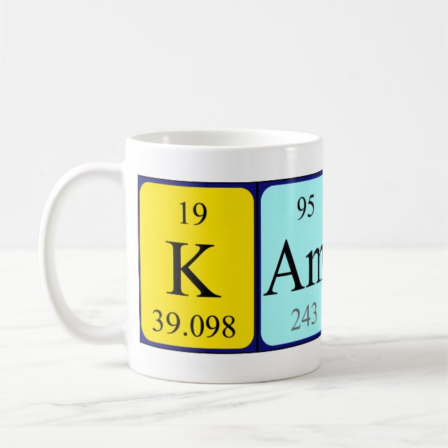 Mug Camouflage de nom de table périodique Kamdyn (Gauche)