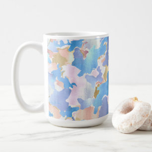 Mug Camouflage Métallique Rose Bleu Or Abstrait