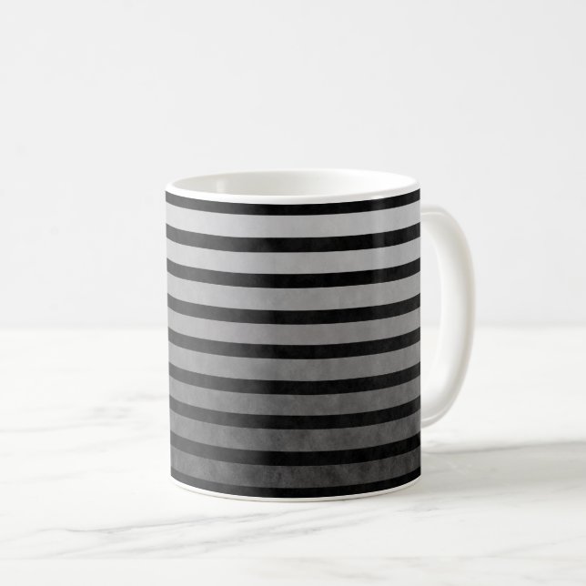 Mug Camouflage Noir Et Gris Tailles De Ligne Texturées (Devant droit)