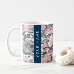 Mug Camouflage rose et gris Votre nom Personnalisez