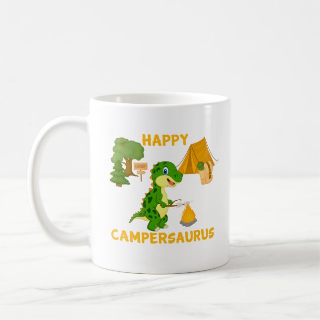 Mug Camper Dinosaur Cute - Happy Campersaurus (Gauche)