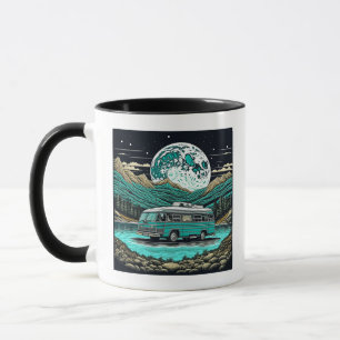 Mug Camper turquoise Vintage RV dans les montagnes Ret