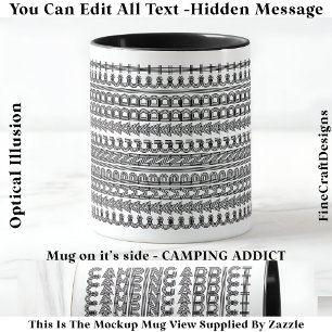 Mug Camping Addict Message caché Grosse nouveauté 111B