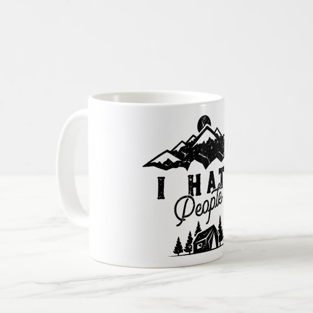 Mug Camping Anti-Social Drôle Je Déteste Les Gens (Devant gauche)