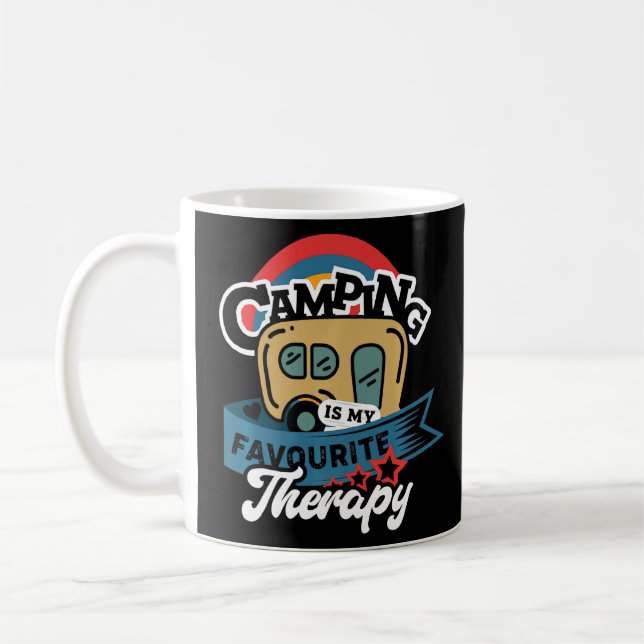 Mug Camping Est Ma Thérapie Préférée Funny Randonnée C (Gauche)