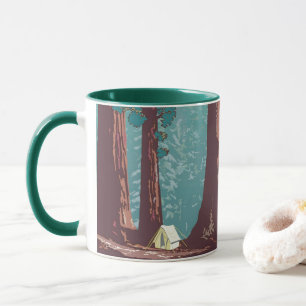 Mug Camping sous tente dans le parc national de Sequoi
