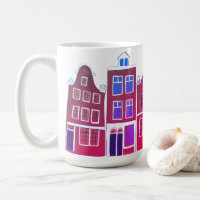 Canal Houses Row Amsterdam Hollande Pink