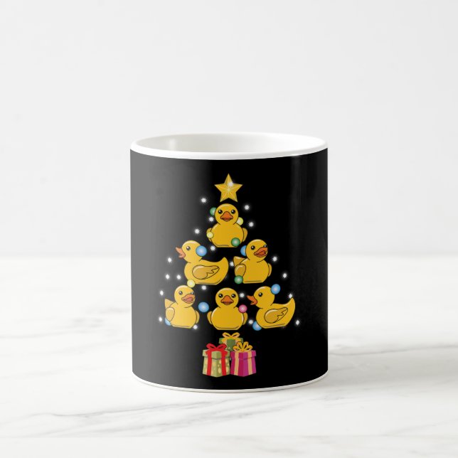 Mug Canard en caoutchouc noir Arbre de Noël (Centre)