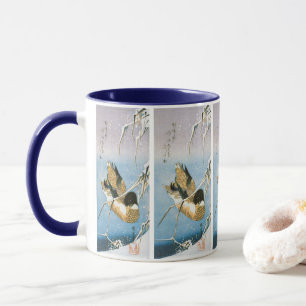 Mug Canard sauvage nageant parmi des roseaux chargés d
