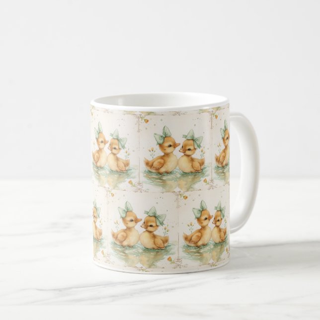 Mug Canards et marguerites : Matins de Pâques 🌼 ☕ (Devant droit)