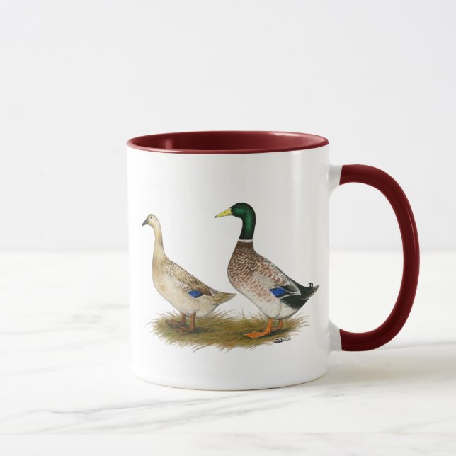 Mug Canards :  Harlequin argenté de Gallois (Droite)