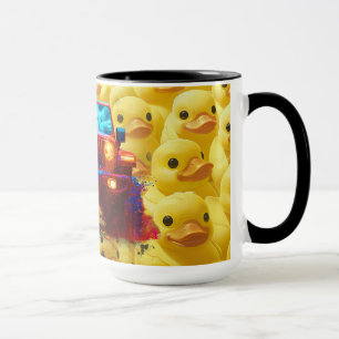 Mug Canards jaunes avec un camion Peep 4x4