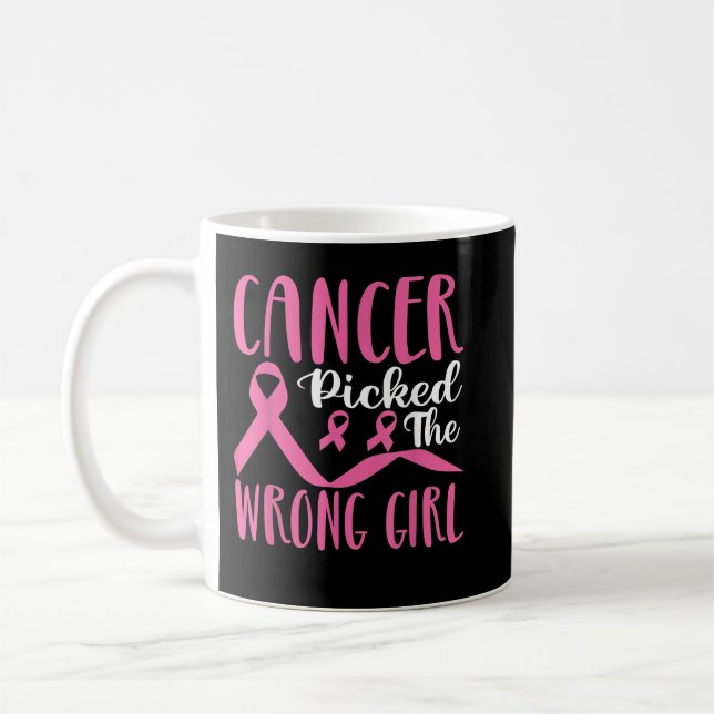 Mug Cancer Choisi Mauvaise Fille Le cancer du sein Sen (Gauche)