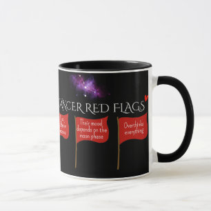 Mug Cancer Drapeaux rouges Astrologie Musique Drôle