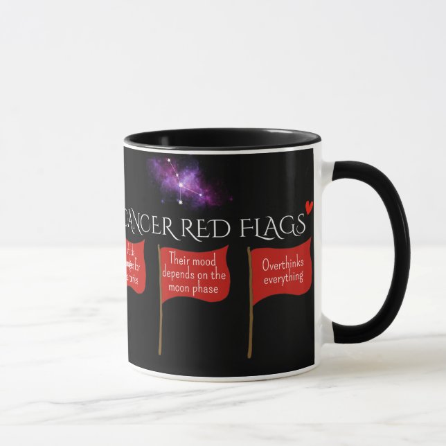 Mug Cancer Drapeaux rouges Astrologie Musique | Drôle  (Droite)