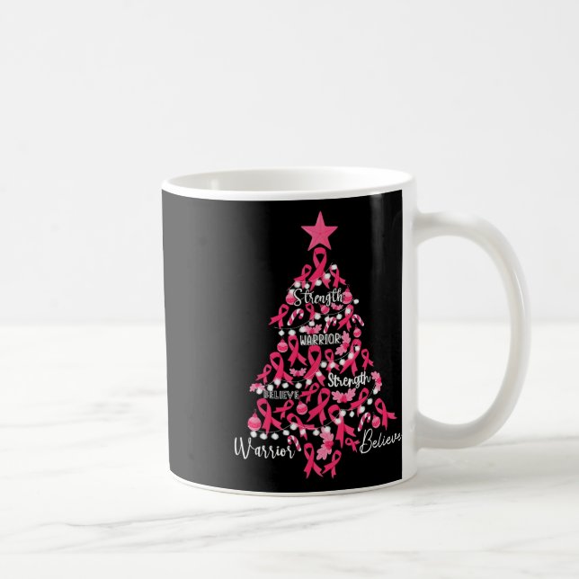 Mug Cancer du sein Arbre de Noël Pink Ribbon Combattre (Droite)