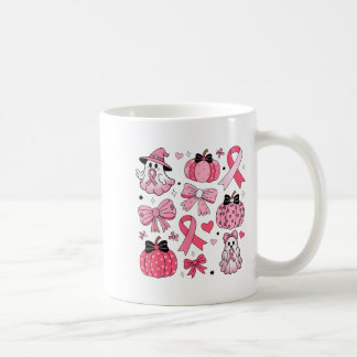 Mug Cancer du sein Ghost Coquette Bow Rose Citrouille 