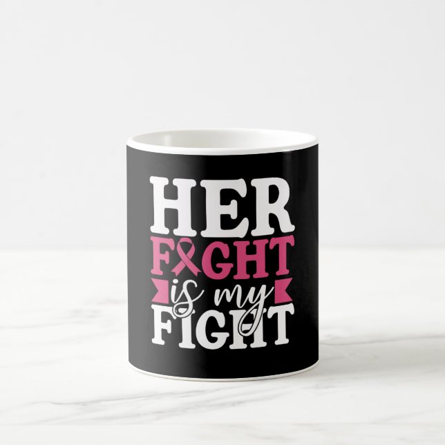 Mug Cancer du sein Son combat est mon combat (Centre)