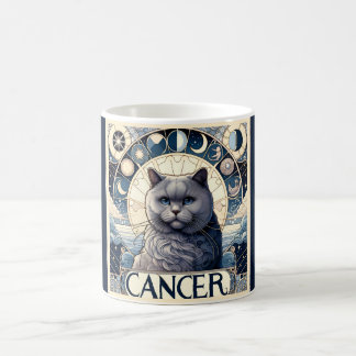 Mug Cancer Intuitive Chat Zodiac Art Nouveau