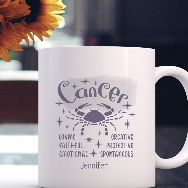 Mug Cancer Zodiac Traits personnalisés Horoscope (Créateur téléchargé)
