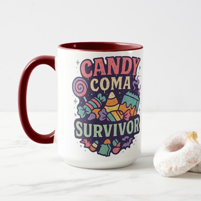 Mug Candy Coma Survivor | Halloween  (Avec donut)
