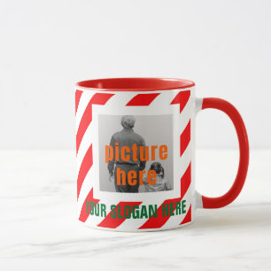 MUG CANDY DE NOËL CUSTOMISÉ ROUGE BLANC PERSONNALISÉ