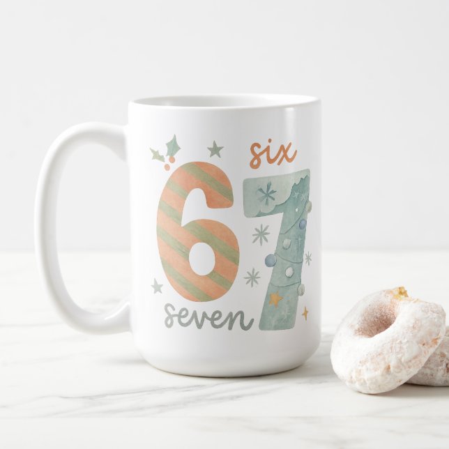 Mug Candy Stripe & Snowflake 67 – Handmade Holiday Num (Avec donut)