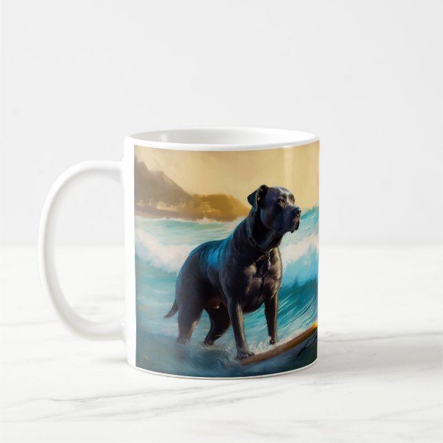 Mug Cane Corso Beach Surf Peinture (Gauche)