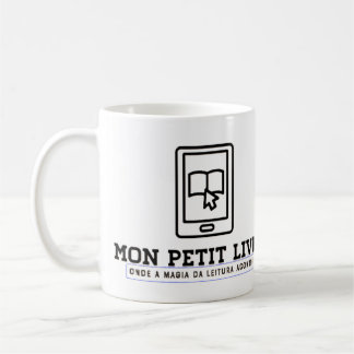 Mug  Caneca Clássica Branca de Louça Mon Petit Livre