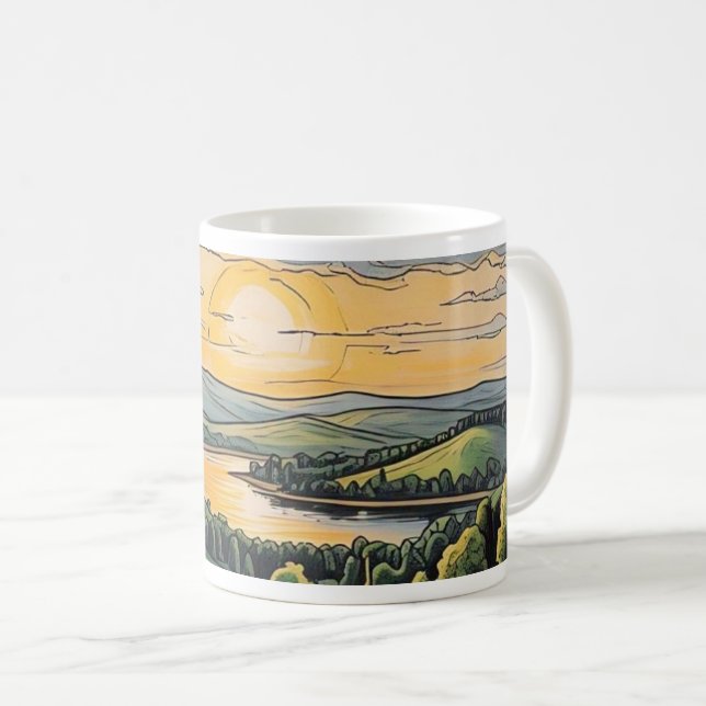 Mug Caneca com ilustração do pôr do sol (Devant droit)