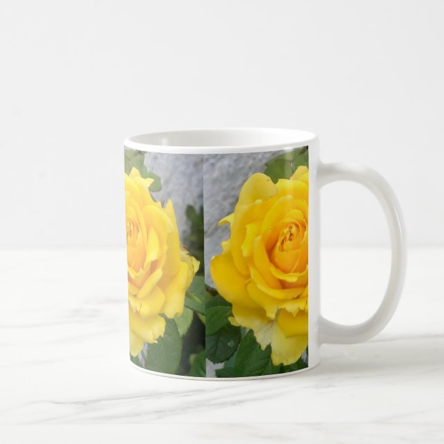 Mug Caneca Flor Rosa Amarela  (Droite)