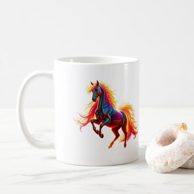 Mug Caneca Rainbow Horse (Avec donut)