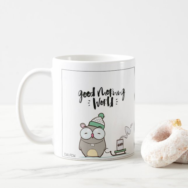 Mug Canette Good Morning World - DKLFDK (Avec donut)