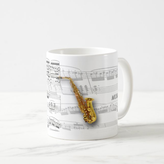 Mug Canette séparation et saxophone (Devant droit)