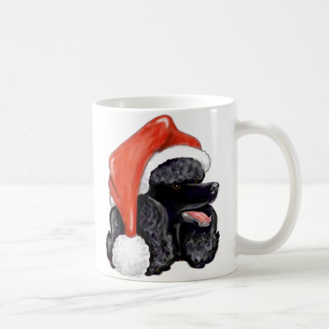 Mug Caniche standard noir de Noël (Droite)