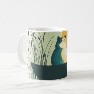 Mug Canot de chat blanc minimaliste Abstrait Lake Chub