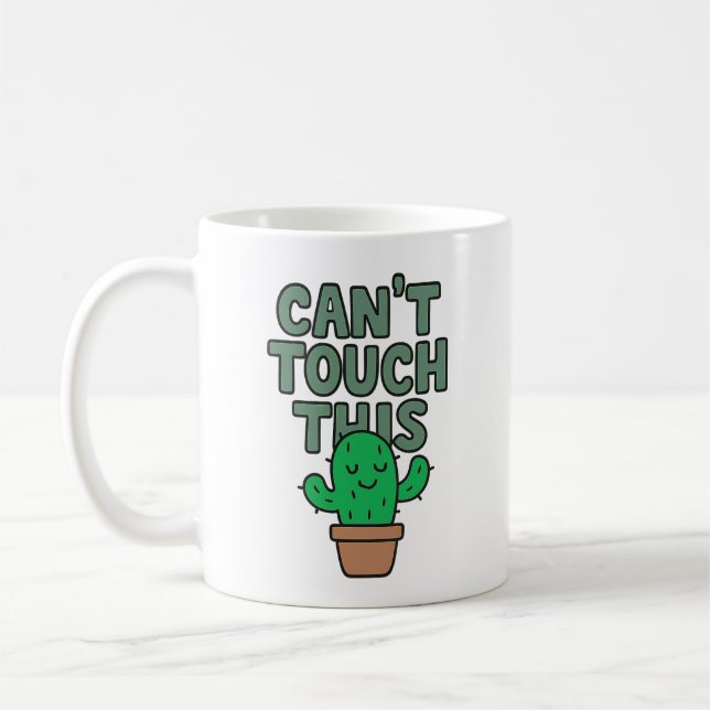 Mug Can't Touch This Funny Cute Cactus Mascot Cartoon (Gauche)