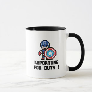 Mug Capitaine America 8 bits - Présentation au devoir
