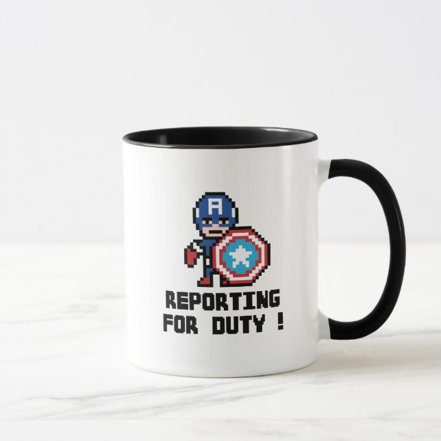 Mug Capitaine America 8 bits - Présentation au devoir  (Droite)
