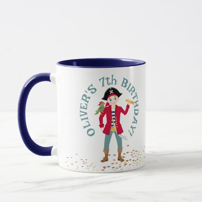 Mug Capitaine de la fête d'anniversaire du navire pira (Gauche)