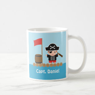 Mug Capitaine Pirate mignonne, Ocean Raft, Nom de garç