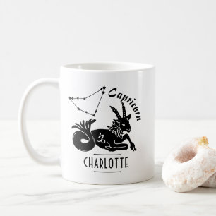 Mug Capricorne Chèvre Constellation Nom personnalisé