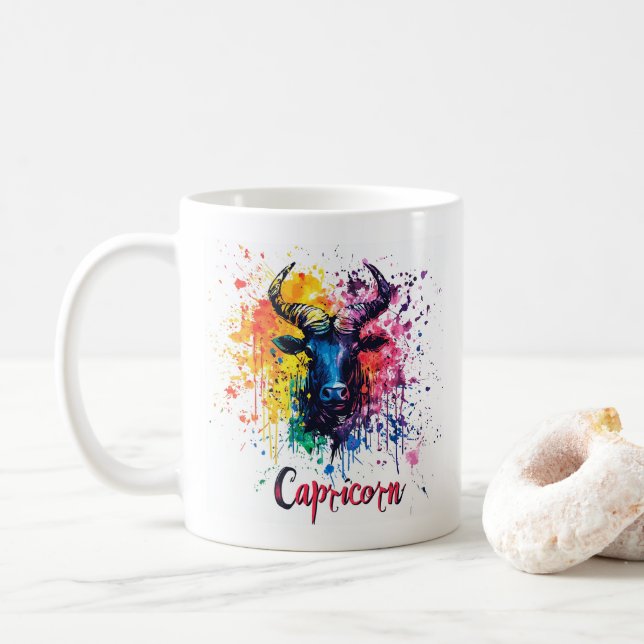 Mug "Capricorne de retour en arrière des années 90 : M (Avec donut)