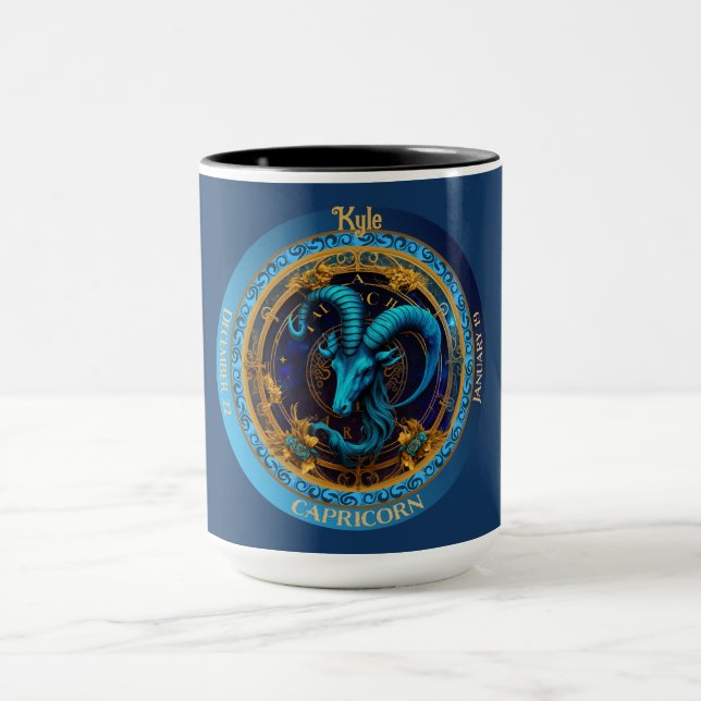 Mug Capricorne de Zodiac avec café de nom (Centre)