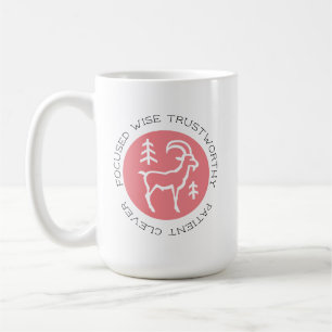 Mug Capricorne rose Zodiac Star Signal Personnalité Tr