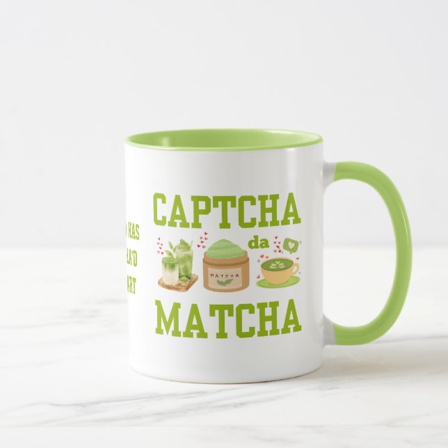 Mug CAPTCHA DA MATCHA Fun Latte Boisson (Droite)