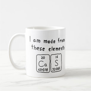Mug Capuchon de nom de table périodique Cas